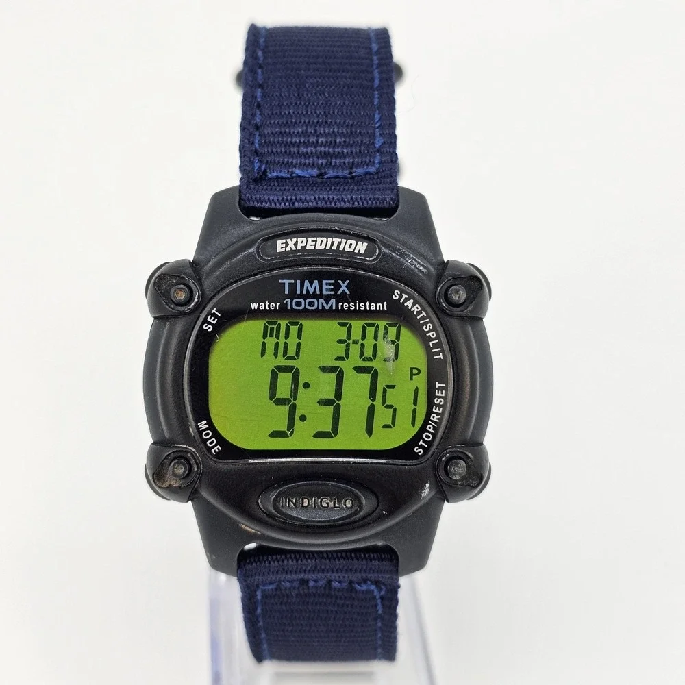 Timex Expedition 866 Men's Watch 39MM NEW Dark Blue Nylon Bands‎ New Battery